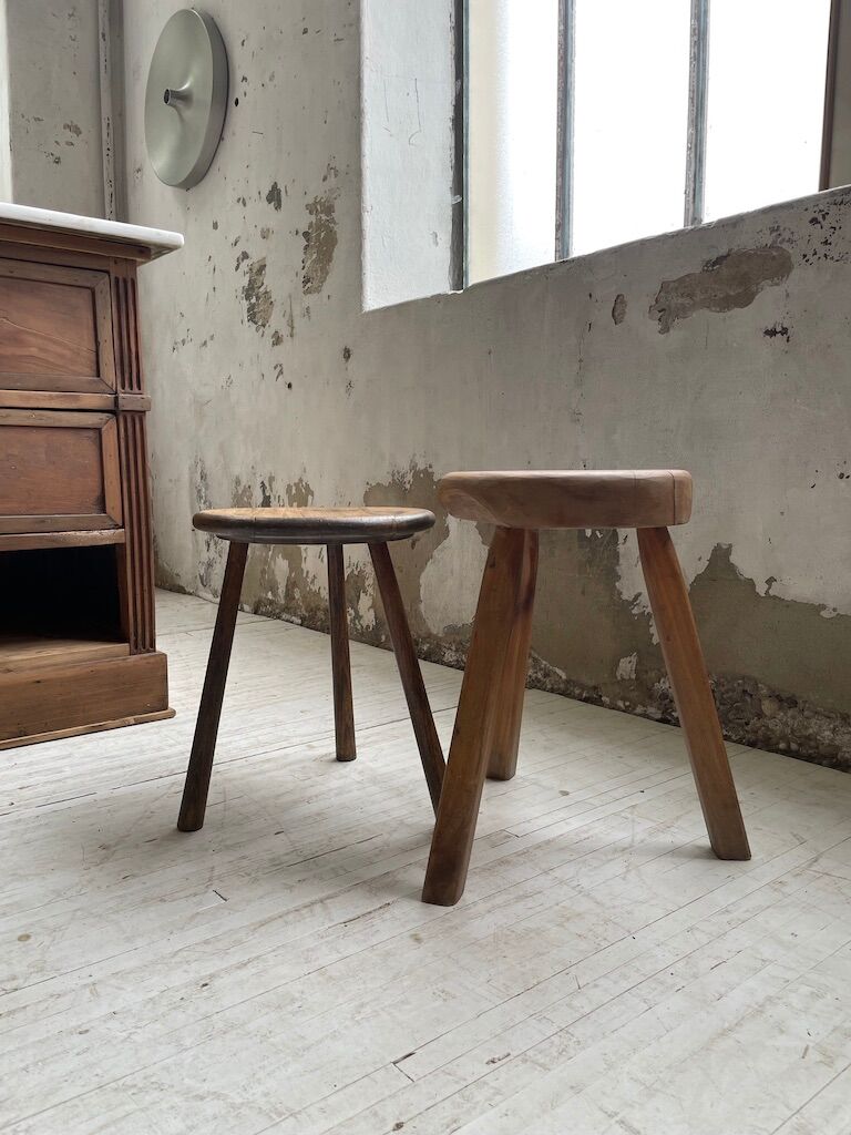 French tripod oak stool 50