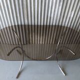 Vintage chrome table and smoked glass