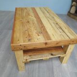Raw coffee table with shelf