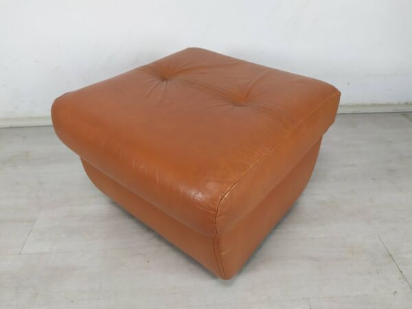 Pouf cuir vintage
