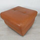 Pouf cuir vintage