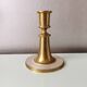 Set of 2 brass candle holders with mother-of-pearl, 1970s