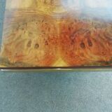 Vintage coffee table 70s wood and brass