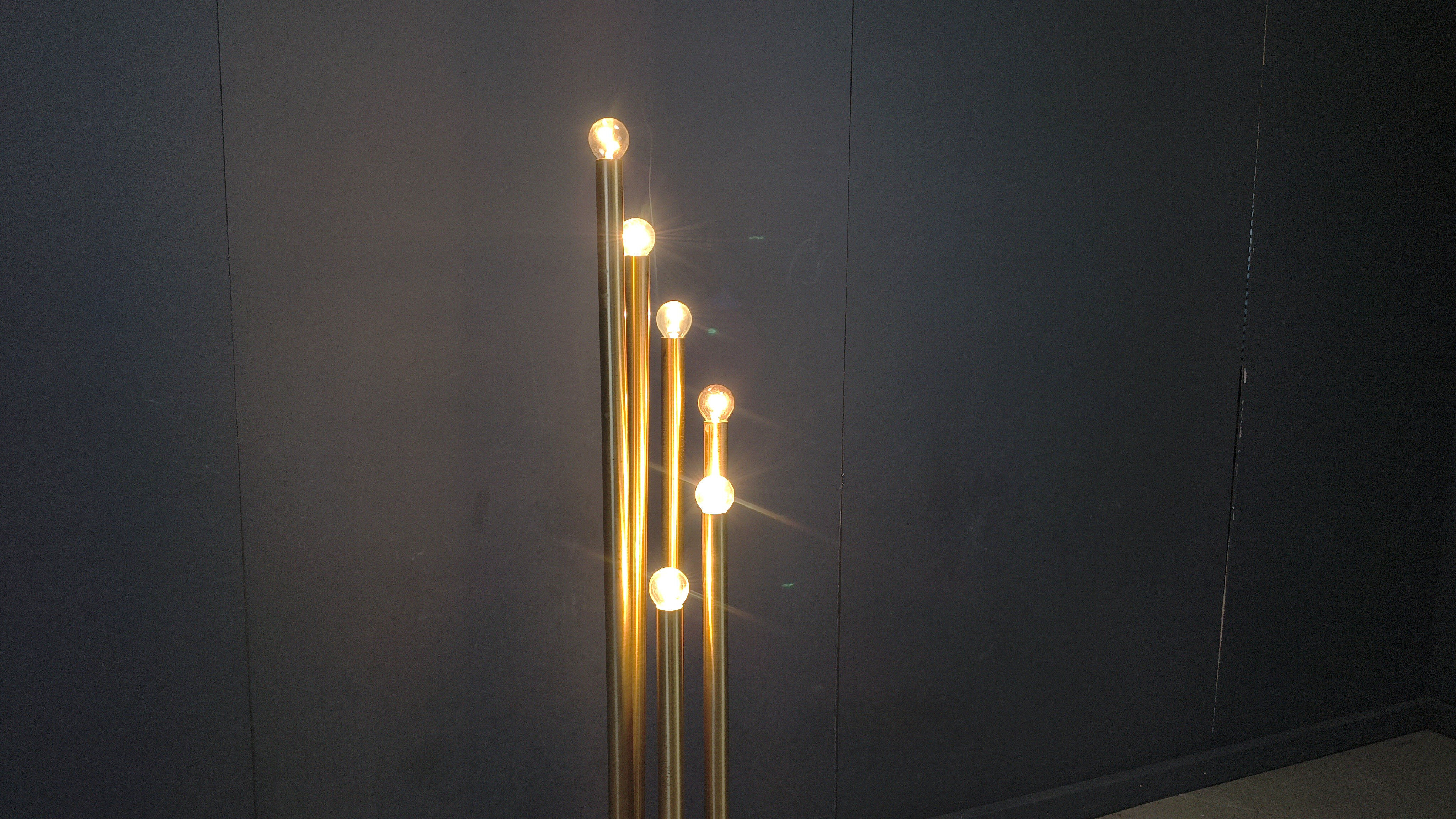 Vintage brass floor lamp, 1970s