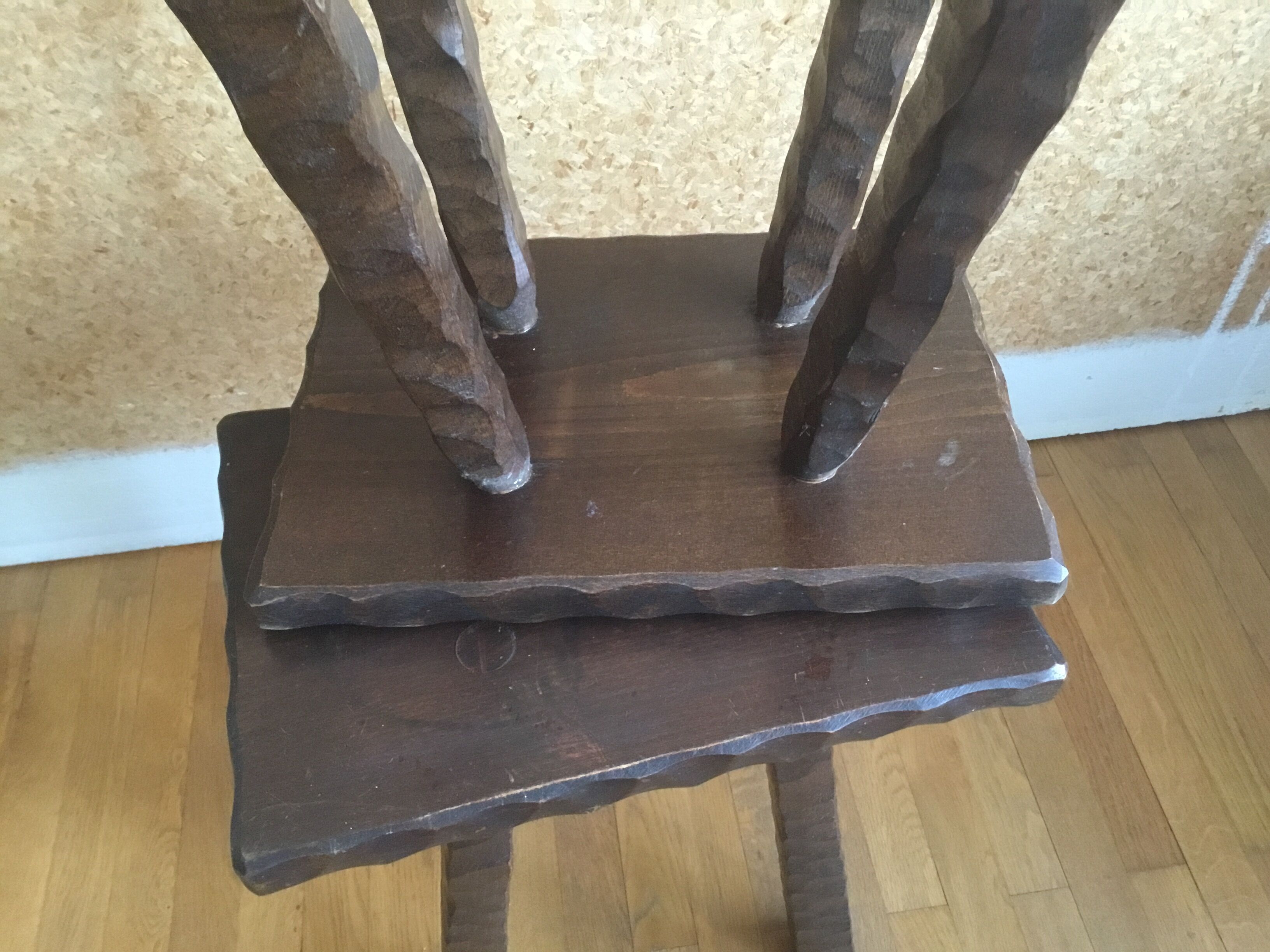 Pair of vintage brutalist stools
