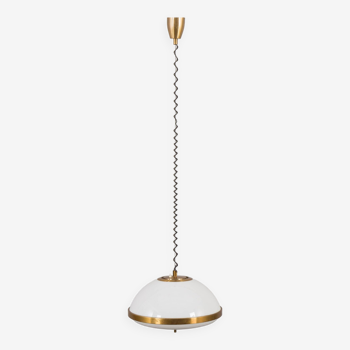 Brass and acrylic Italian mid century pendant lamp, 1970s