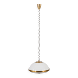Lampe à suspension italienne du milieu du siècle en laiton et acrylique, 1970