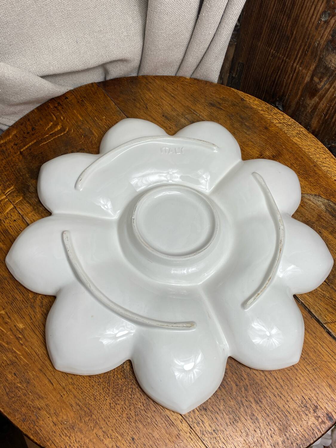 Compartmented tray in Italian ceramic