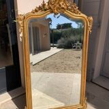 Napoleon iii beveled mirror in 19th century rocaille style, large model, in gilded wood