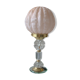 Art Deco lamp pink foot in cut crystal