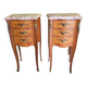 Pair of rosewood bedside tables with marble top n° 2
