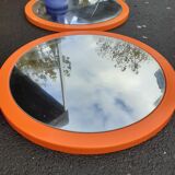 Orange 70's round mirrors
