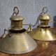 Pair of antique marine suspensions in gilded brass.