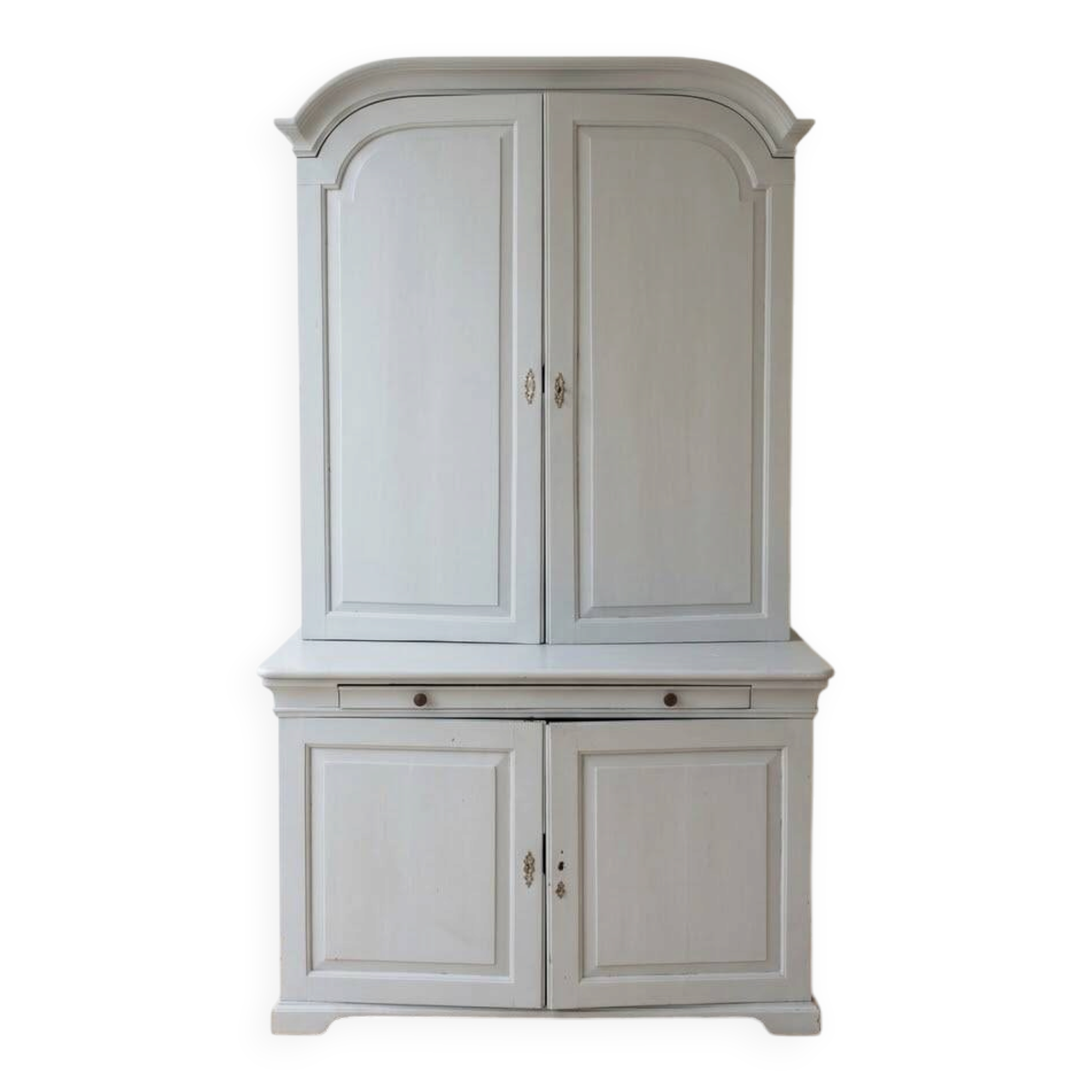 Antique storage furniture repainted grey