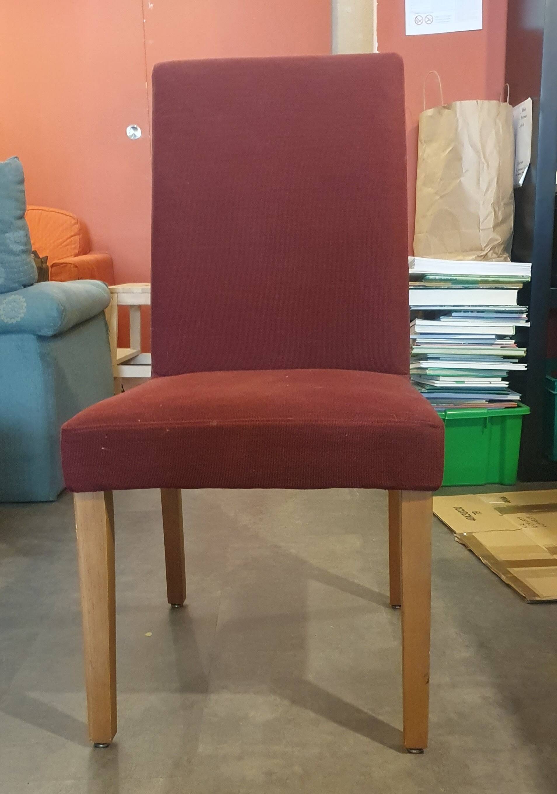 Lot 4 chaises bo concept velours rouge