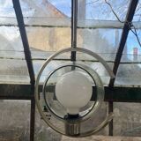Chrome and smoked glass pendant light, 1970s