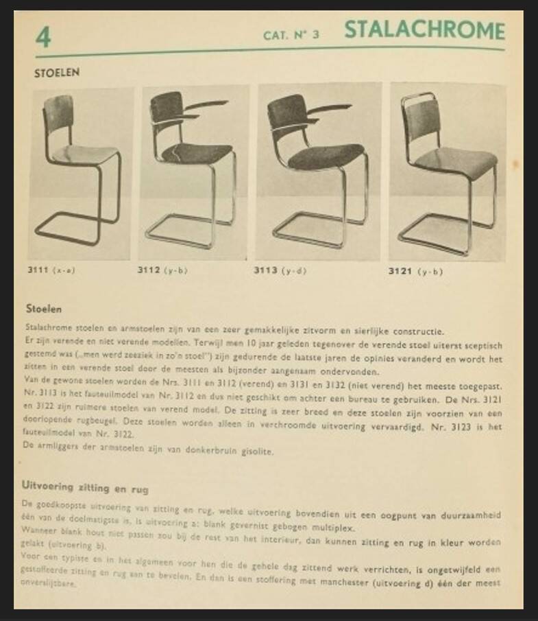 1930s Brown-red Bauhaus chair by W.H. Gispen