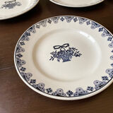 Service of 10 flat ceramic plates St Amand Marie-Rose vintage 20s/30s