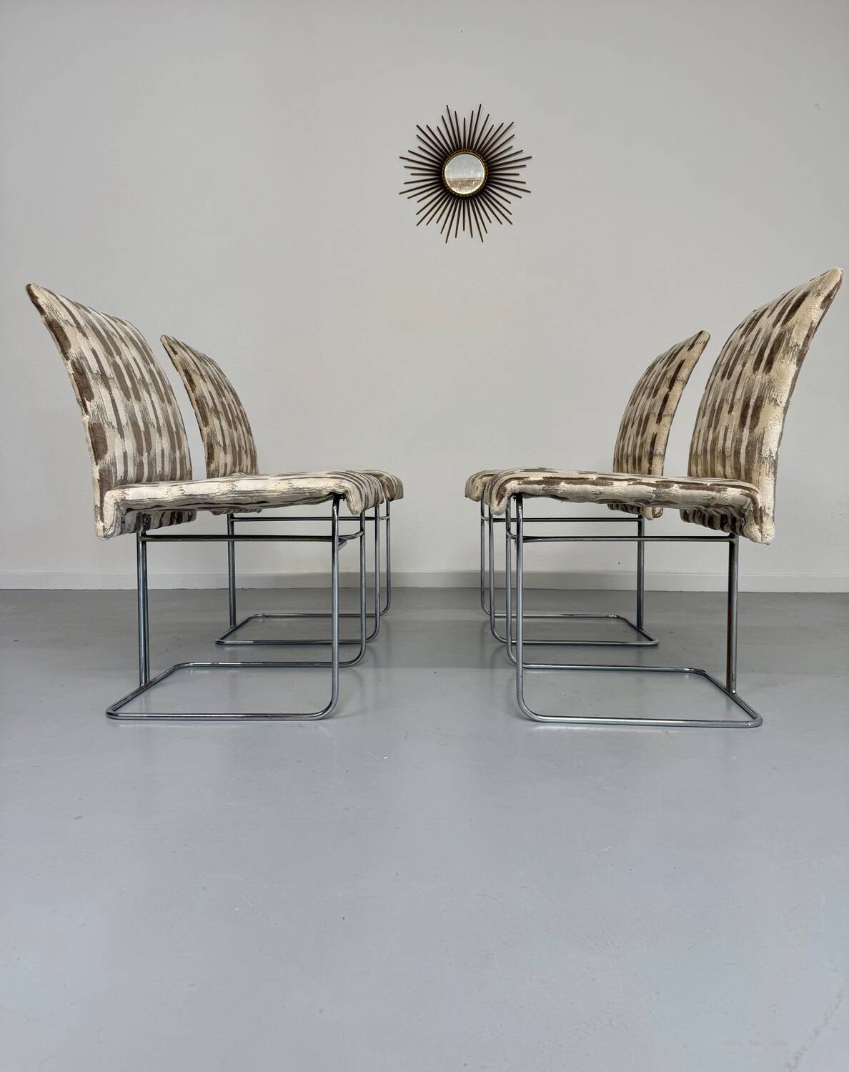 Set of 4 old Saporiti Italia chairs from the 1970s, Ernes design