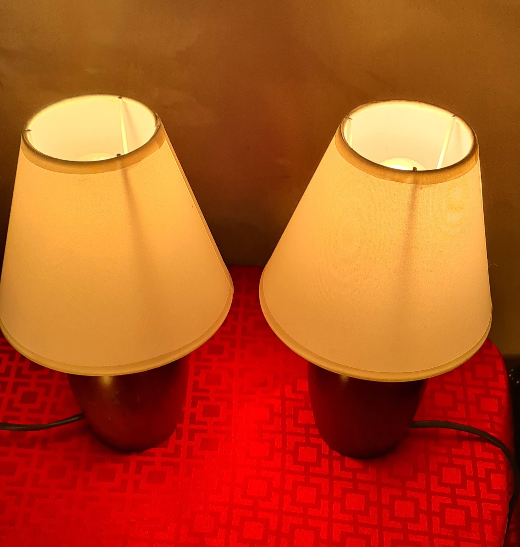 pair of small Scandinavian style bedside lamps 25x15