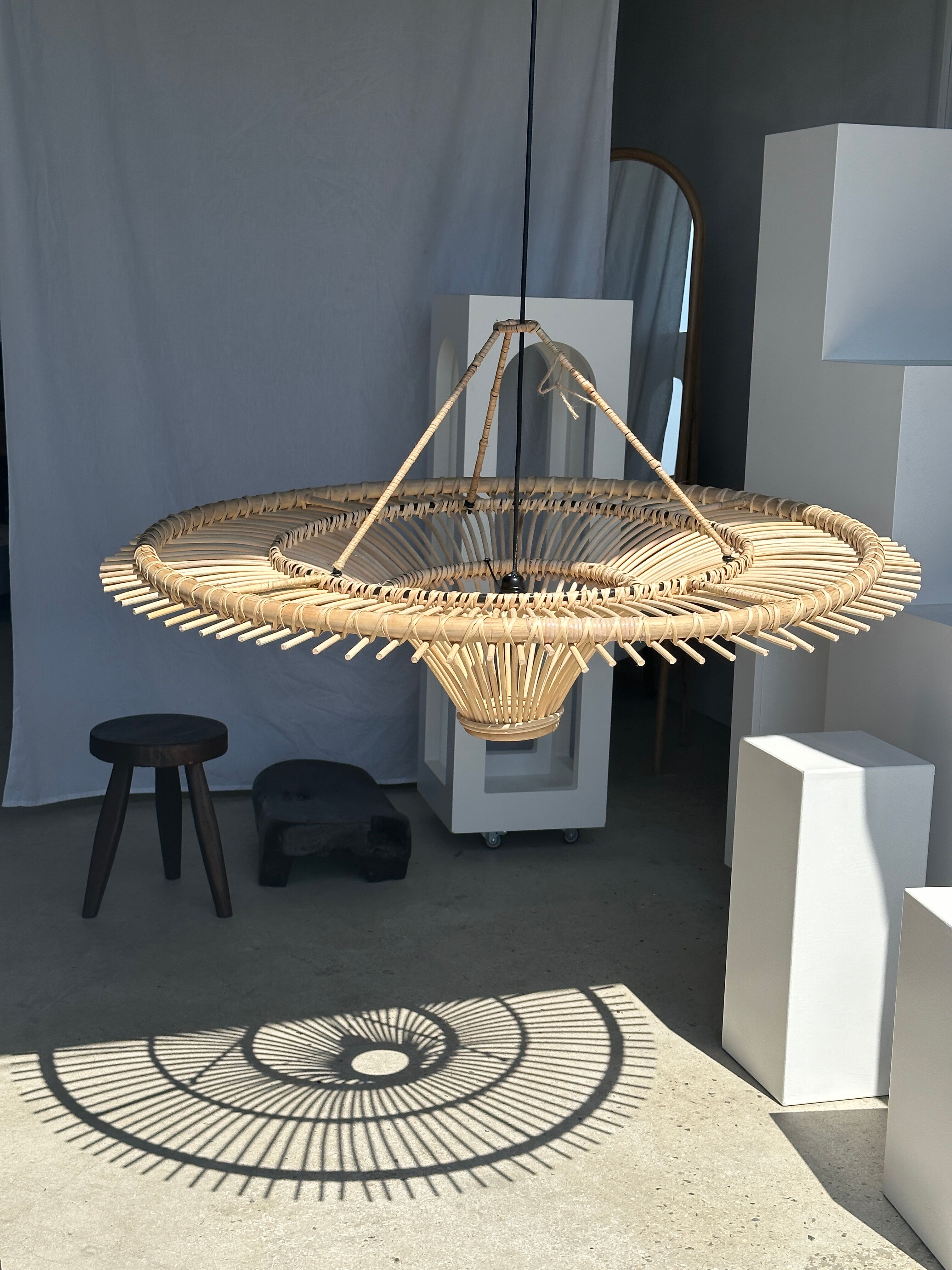 Suspension rattan saucer iron frame D:120 H:60
