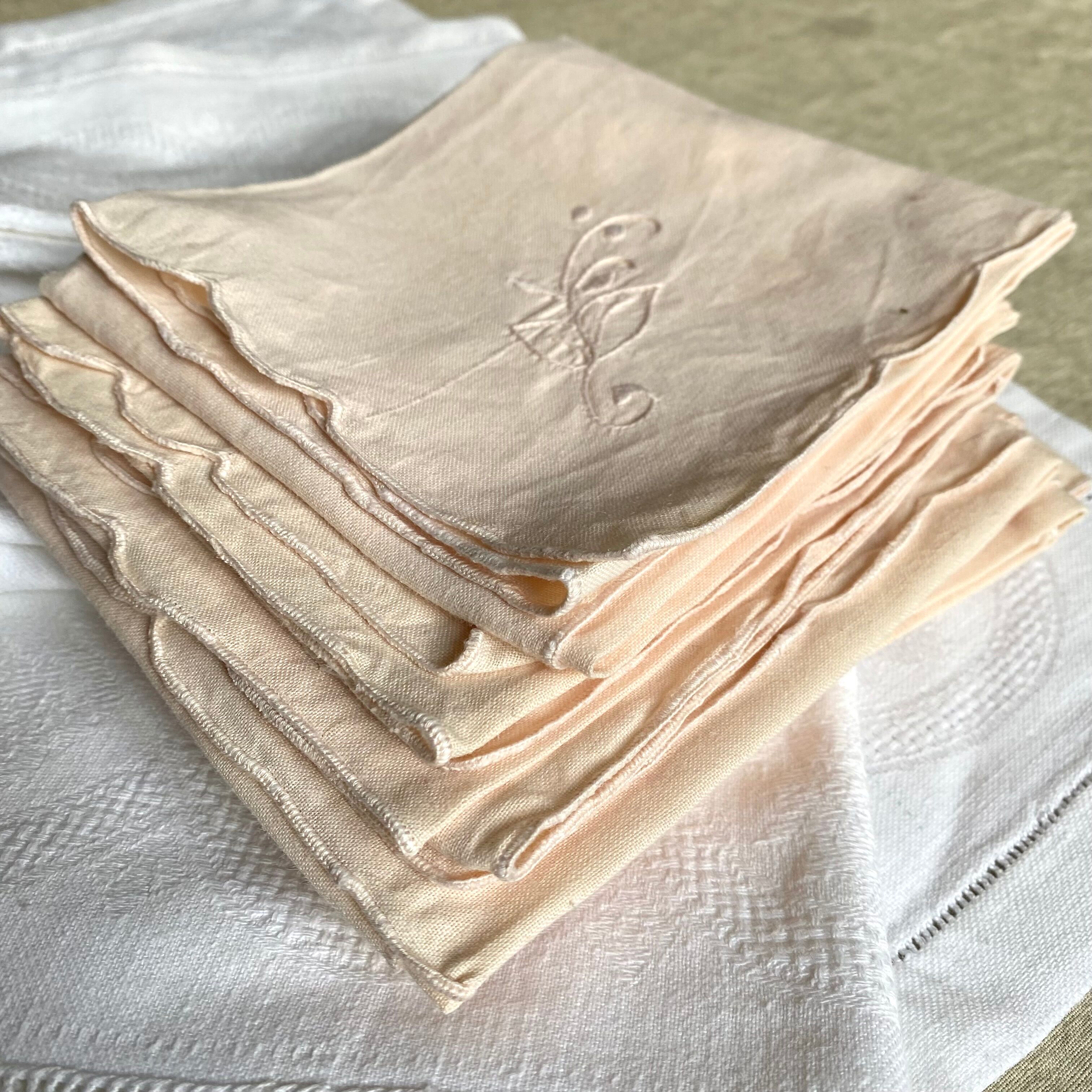 Pink embroidered napkins