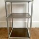 Aluminium and smoked glass side table - 70s