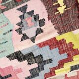 Moroccan Berber carpet Kilim Boucherouite Neuf 1, 68x1m