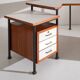 Corner Desk in Painted Metal, Wood, Formica, and Brass by Sergio Coradeschi, 1950s