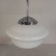 Art Deco pendant light with white glass shade, 1930s