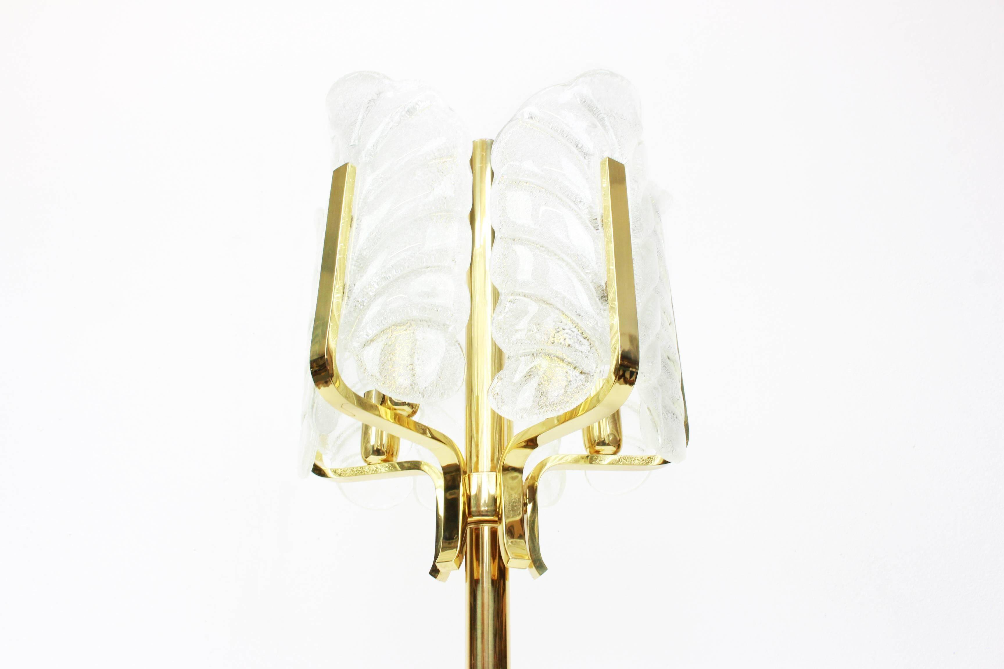 Lamp by Carl Fagerlund for Orrefors, Murano glass leaves, 1960s.