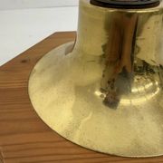 Vintage hexagonal wall lamp with pine wood and brass, 1970s