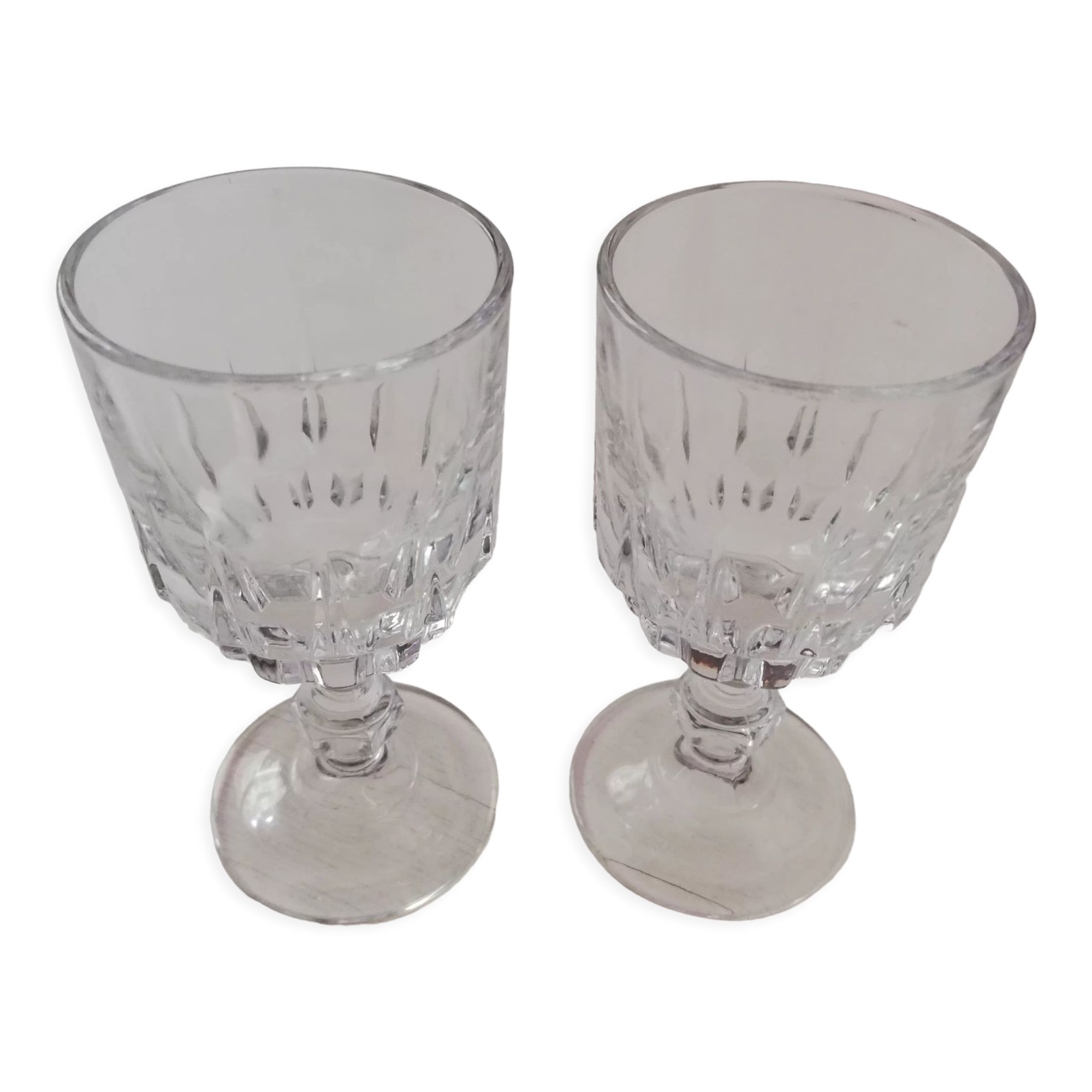 Set of two stemmed liqueur glasses
