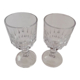 Set of two stemmed liqueur glasses