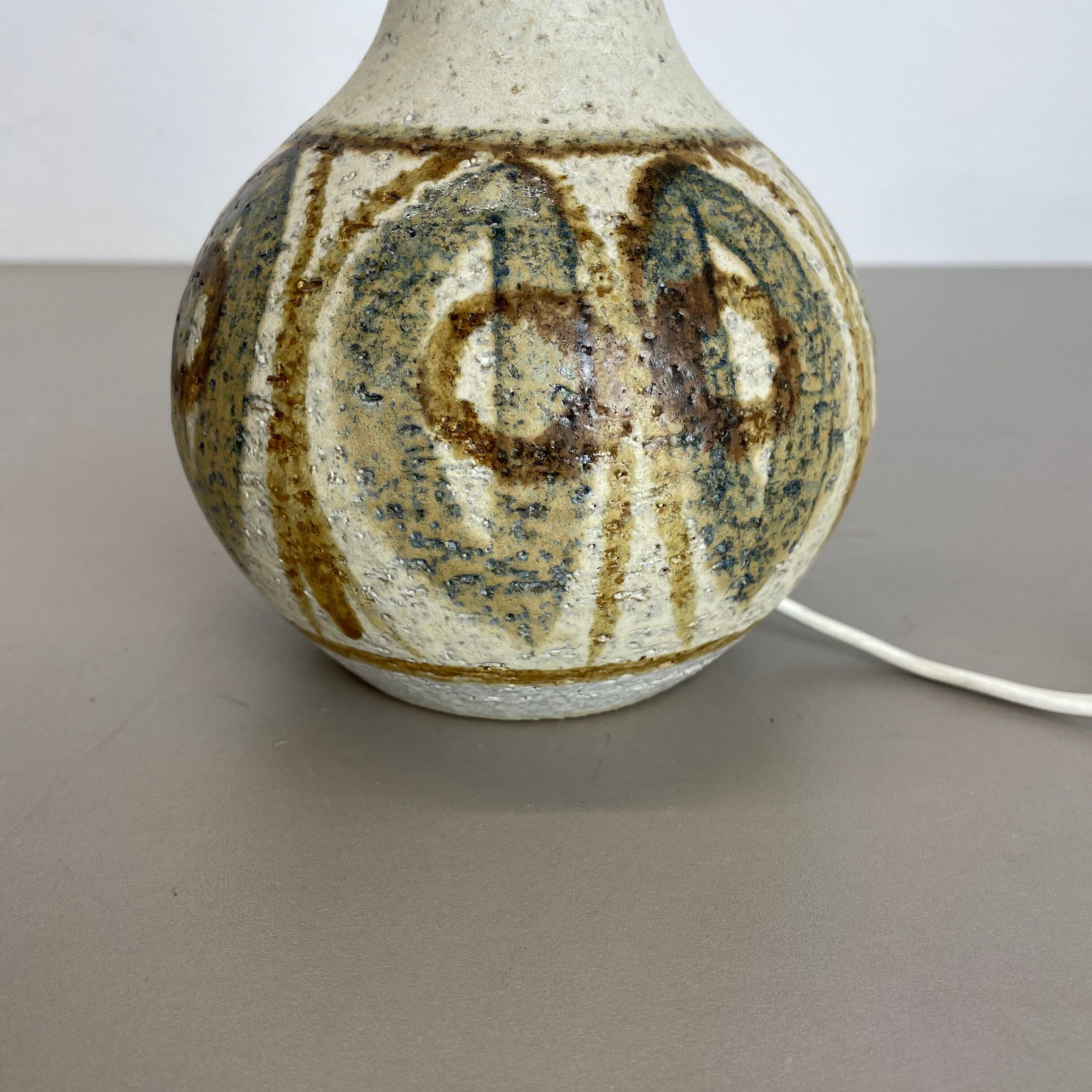 Ceramic studio pottery table light base by soholm  ceramic denmark 1970