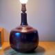 Glazed ceramic lamp 1960 Scandinavian