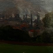 Countryside landscape, sunset signed Lavauden.