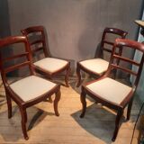 Série de 4 chaises à barettes en acajou