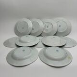 11 assiettes armoriées Gien, XIXème
