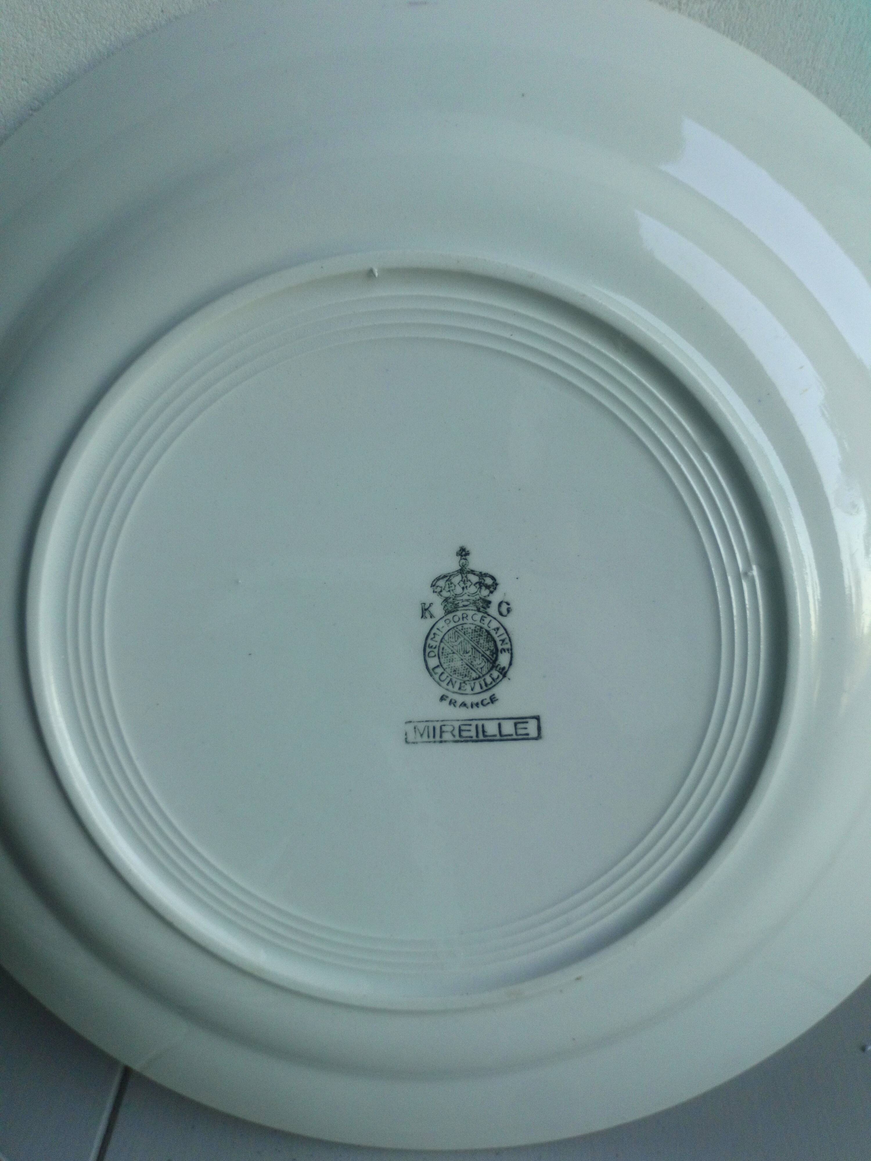 6 Lunéville flat plates, Model "Mireille" 1960