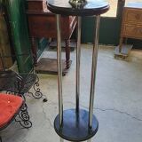 Art Deco floor lamp from the 1930s in wood and chrome.
