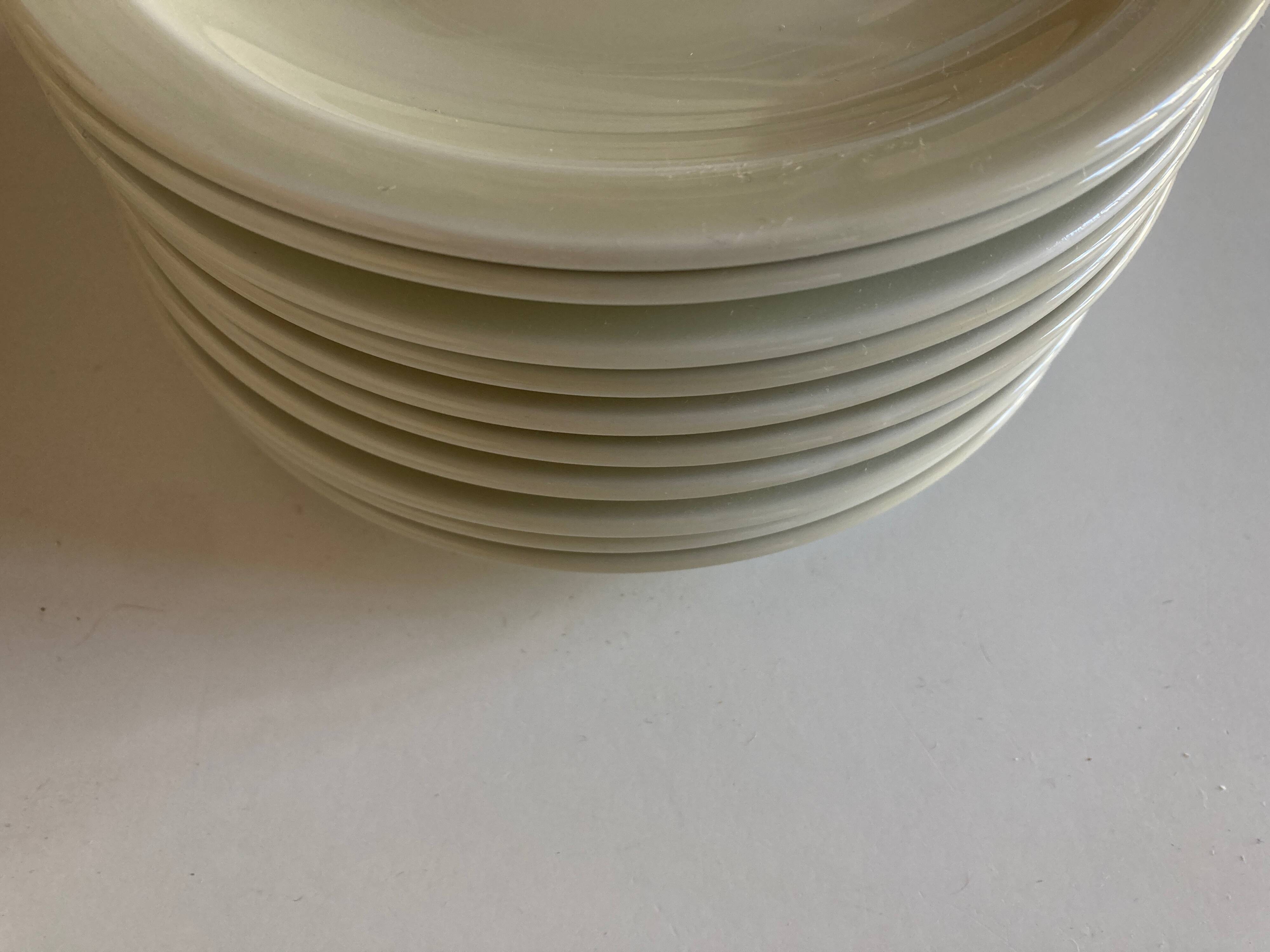 Set of 10 Havilland ivory modernist dessert plates 1960