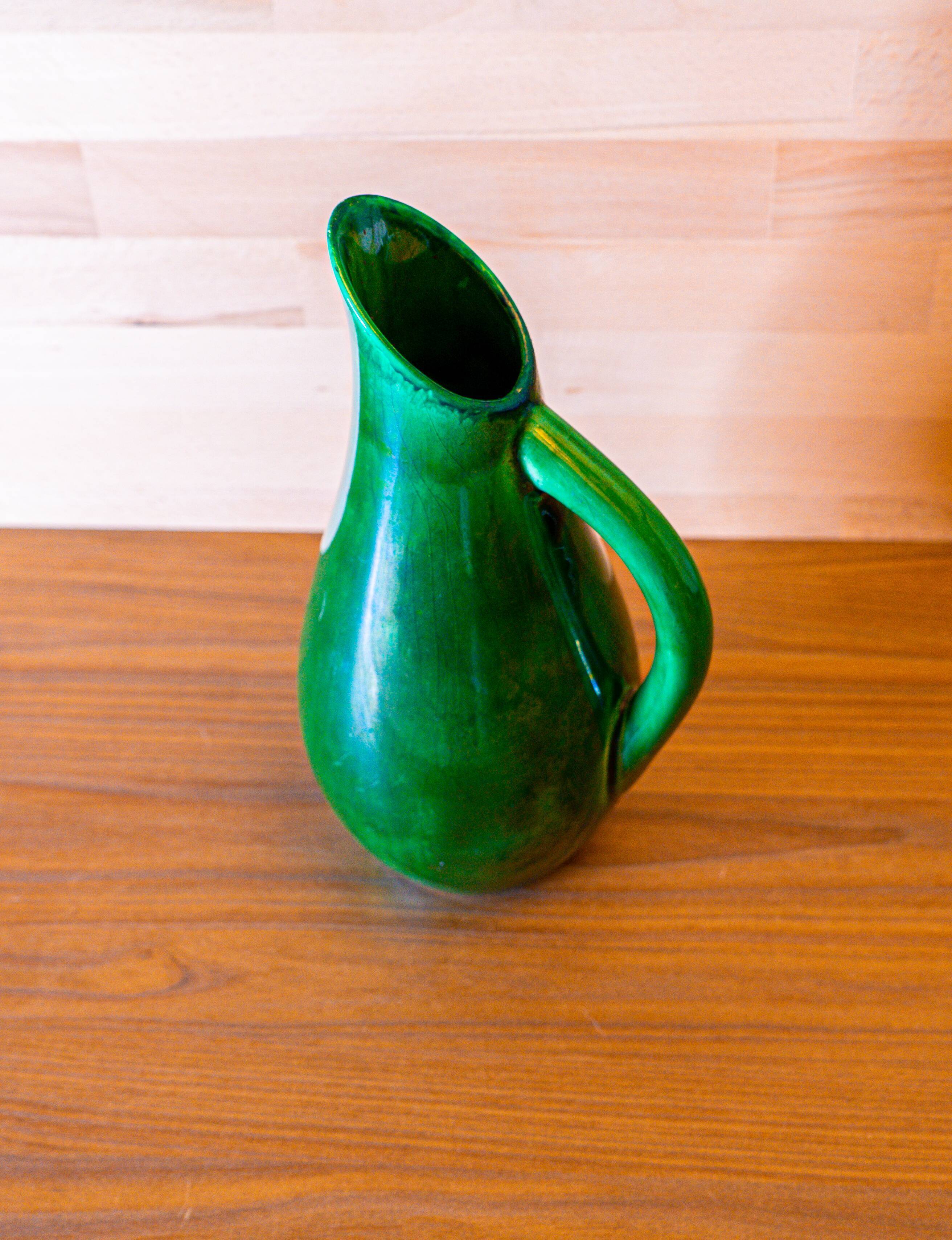 Green ceramic chest signed FG 70's