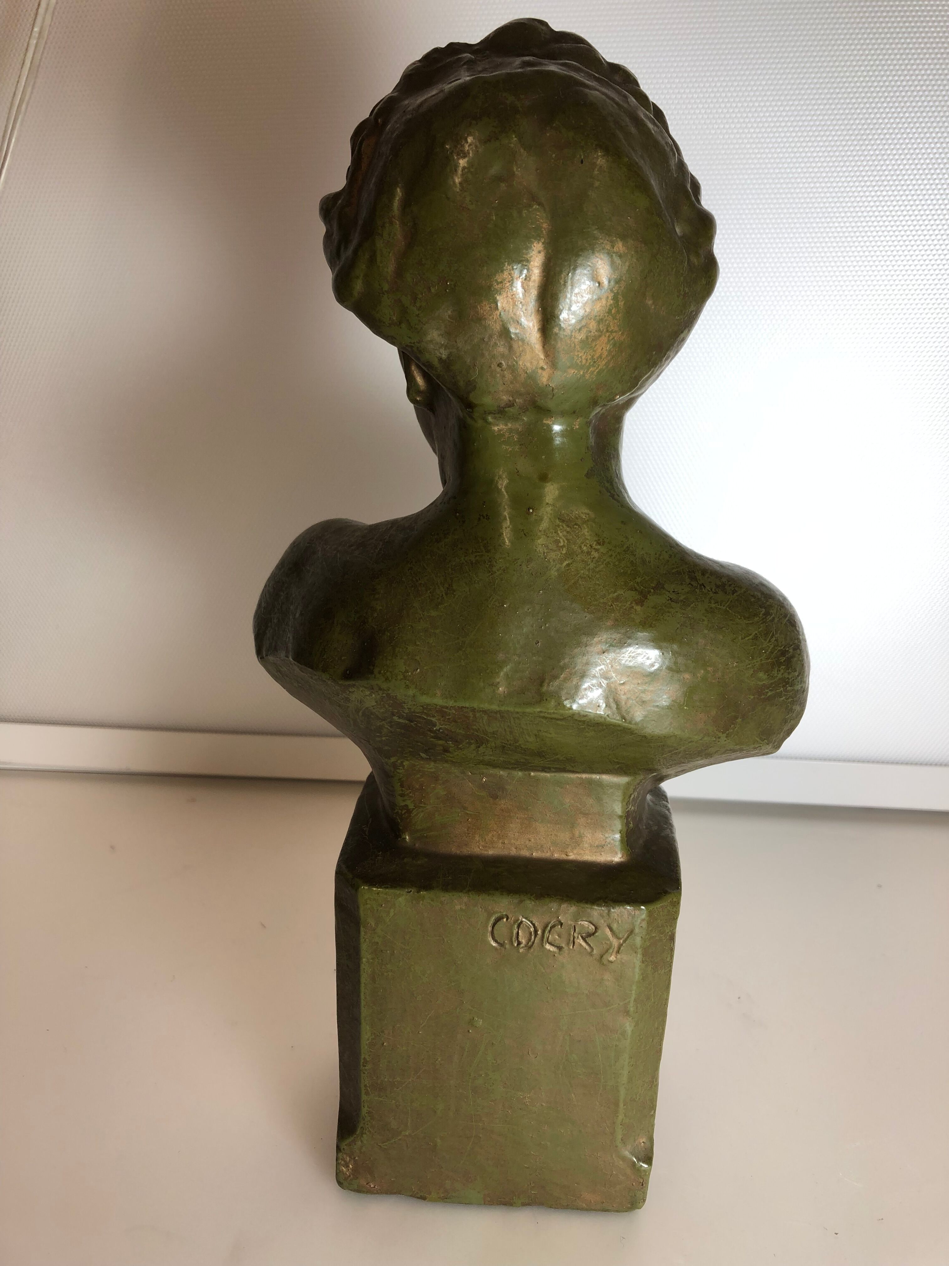 Bust young girl terracotta