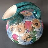 Iridescent porcelain vase with dandelion decoration, Amphora, Czechoslovakia, 1920.