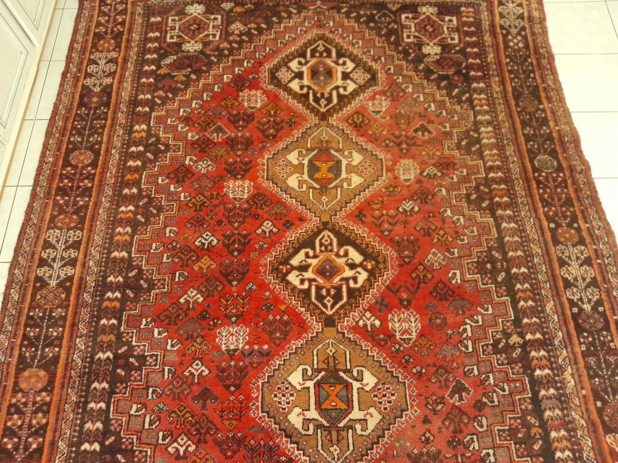 Handmade shiraz persian carpet 337x237cm