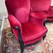 Salon canapé et paire de bergères de style Napoléon III