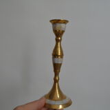 Candle holder in mother-of-pearl and brass