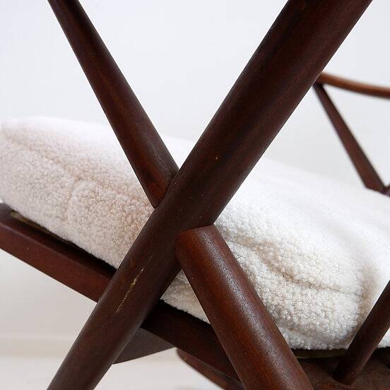 Rocking chair by Frank Reenskaug for Bramin, 1960s - New White Boucle Fabric