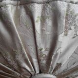 Cabinetmaker's bed frame and matching upholstered bedspread
